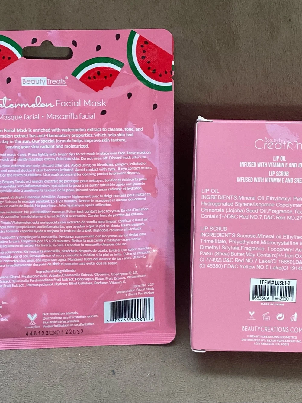 Beauty Creations Watermelon Lip Care Set in Pink